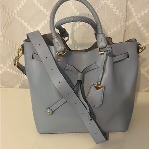 Michael Kors blakely leather Chic Blue Shoulder Bag with Gold Hardware
